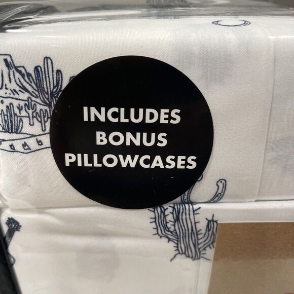 Wrangler 6 pc KING Washed Soft Sheet Set Western Desert Cowboy Guitar Cactus NEW - Picture 5 of 10